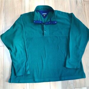 Patagonia Snap T Fleece Sweater Men Large Green Made USA Pullover Jacket Vintage